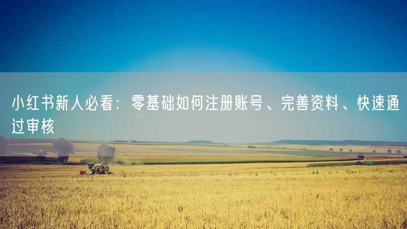 小红书新人必看：零基础如何注册账号、完善资料、快速通过审核