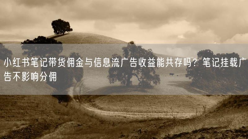 小红书笔记带货佣金与信息流广告收益能共存吗?笔记挂载广告不影响分佣