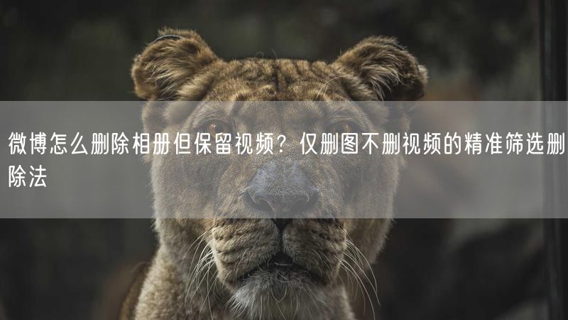 微博怎么删除相册但保留视频？仅删图不删视频的精准筛选删除法