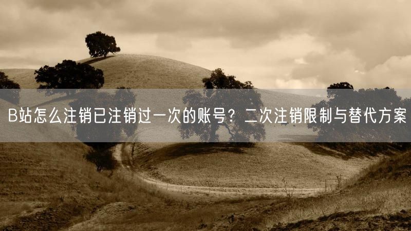 B站怎么注销已注销过一次的账号?二次注销限制与替代方案